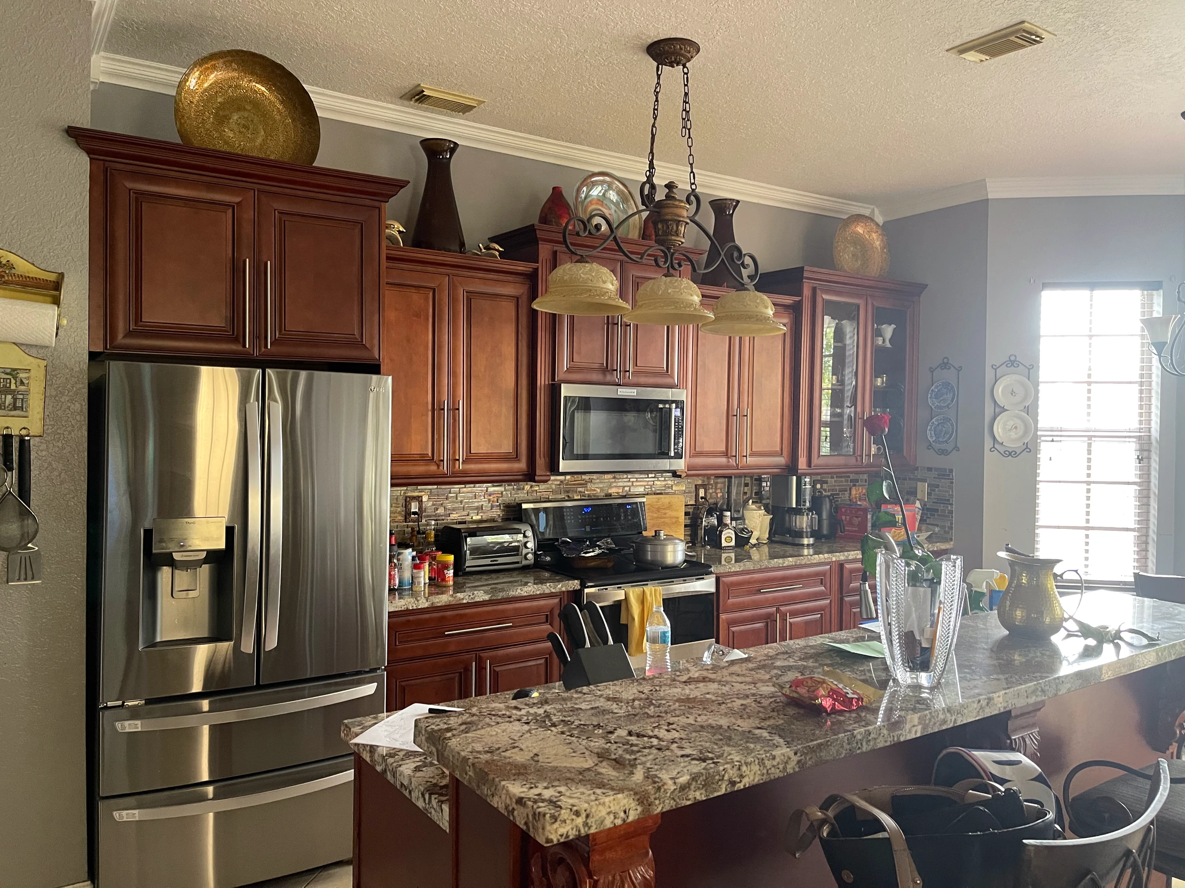The refrigerator wall before the redesign